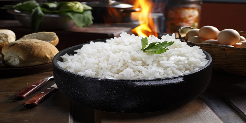 basmati rice in the bowl